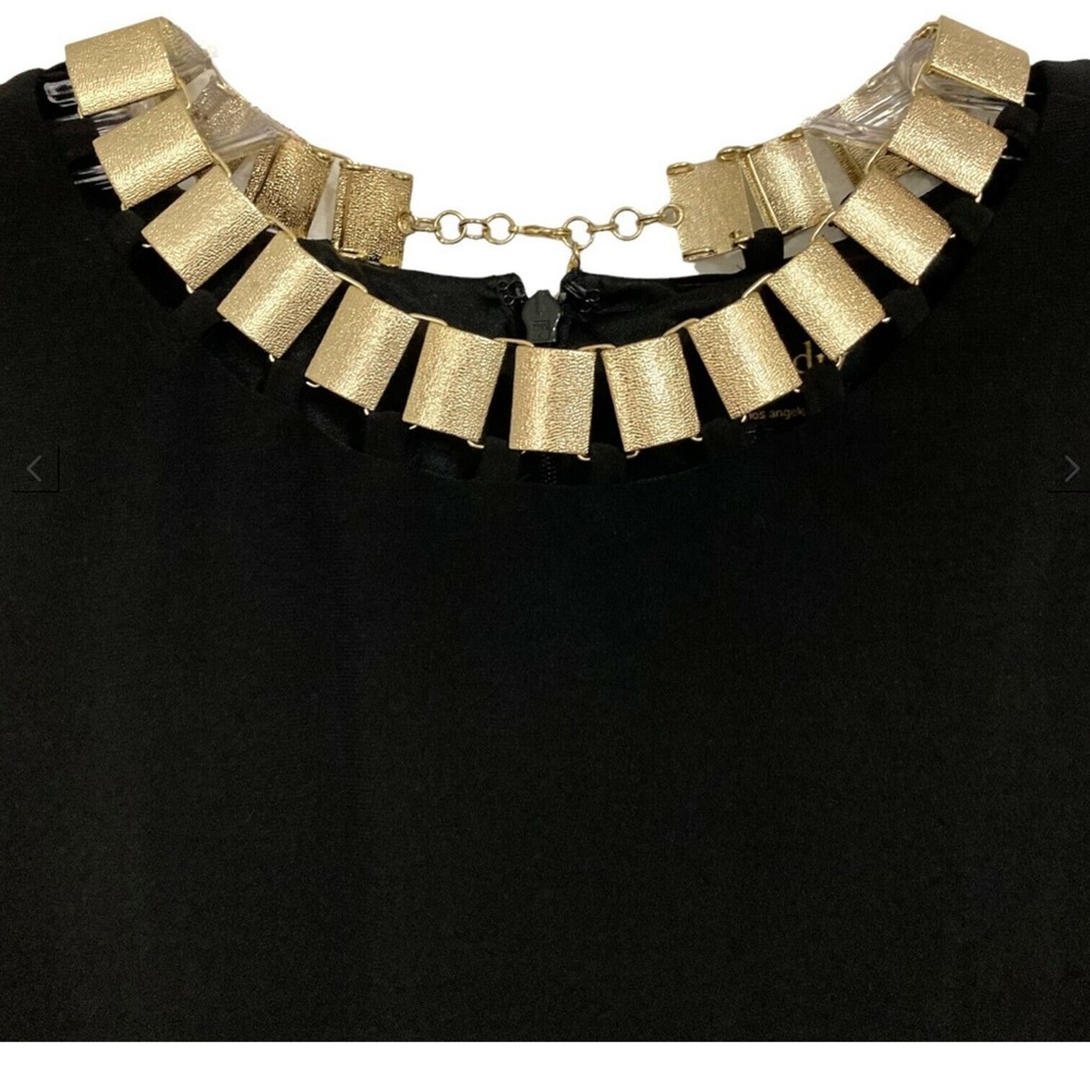 LAUNDRY BY SHELLI SEGAL BLACK SHIRRED JERSEY NECKLACE DRESS/GOWN size si… - Picture 11 of 16